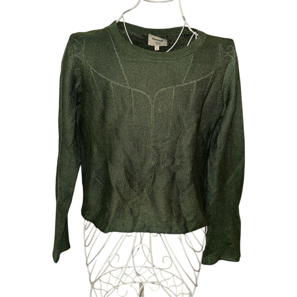 Beautiful OOS SAMUJI WOMEN SWEATER retails $345.00 size small green Good Conditi